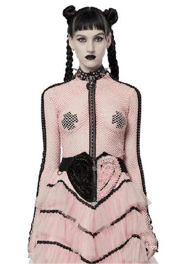 Stylish Gothic Fishnet Blouse - Sleek Cut and Flexible